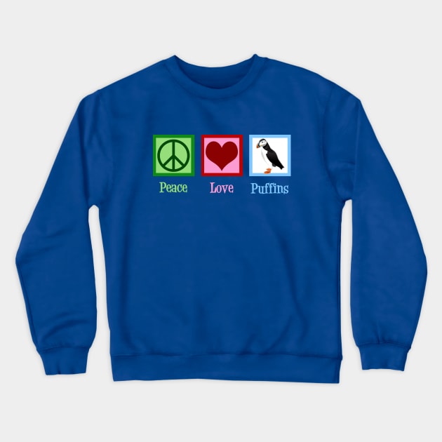 Peace Love Puffins Crewneck Sweatshirt by epiclovedesigns